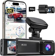 REDTIGER 4K Dash cam Starvis2 Dash Camera,64GB Card Included,Parking Monitor
