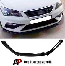 SEAT Leon MK3 5F Gloss Black Front Splitter Lip Spoiler Body Kit 2017-2020