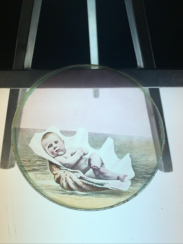 Magic lantern victorian glass - lantern,