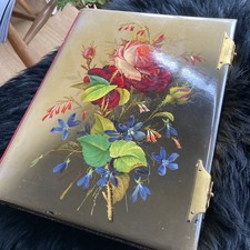 Beautiful Antique large Victorian Floral Clasp Photo Album for CDV 