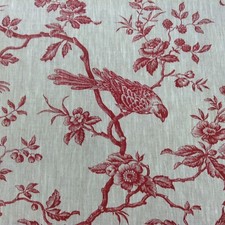 Bird Garden Toile Linen Fabric
