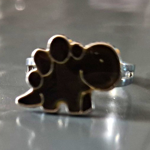 Dinosaur mood ring silver - dinosaur,