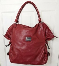 Pitterpac The Warwick Large Red Leather Baby Changing Bag New 40cm X 43cm 