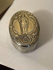 Hallmarked 1979 Sterling Silver Grenadier Guards Oval Pill Or Trinket Box 5.5cm