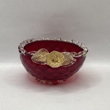 Vintage Murano Style Red Glass Bowl (C2) NS#8785