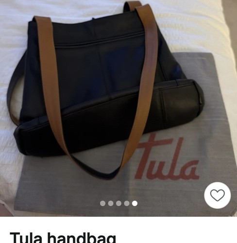 Tula black leather crossbody - black,
