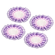 4Pcs Lace Bouquet Collar DIY Decoration Bridal Bouquet Holder for Wedding Purple