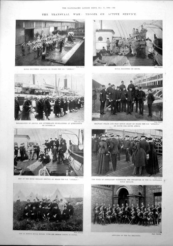 Antique print transvaal troops - antique,