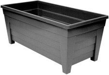 Plant Pot Trough Black Extra Long Plastic Planter Outdoor Garden 55cm