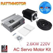 「UK」2.6KW 220V AC Servo Motor Driver CNC Controller Kit 10N.m/25N.m 220V 2500RPM