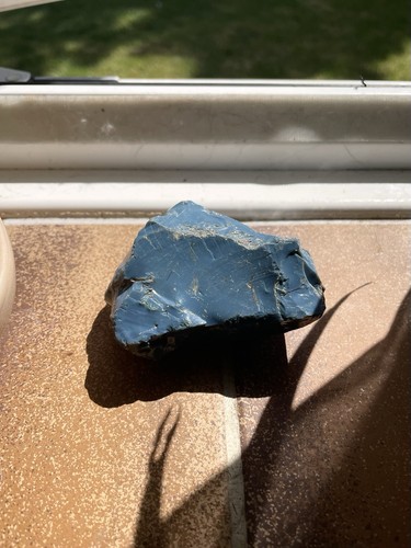 Natural blue slag glass piece - blue,