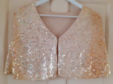 Sequin Covered Shoulder Cape. 70% Silk 30% Cotton. Small/Medium