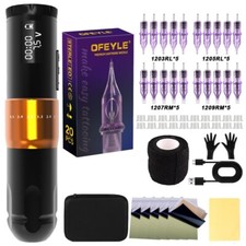 Wireless Tattoo Gun Adjustable Stroke 2.7-4.5mm Machine Makeup Pen Kit 1300mAh