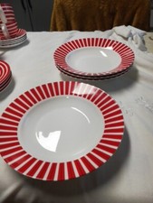 4 x Maxwell & Williams Cashmere Large Pasta Cereal Plates Cornish Red 23cm 