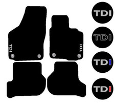 Fits VW Golf Mk6 2008-2012 Black Tailored Car Mats TDI Badge Motif Logo Motif