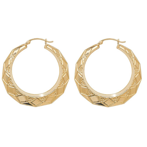 Creole earrings 9ct yellow - creole,