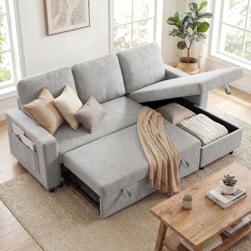 Homcom pull out sofa - out, l