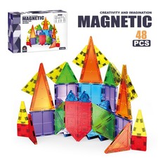 48pcs Magnetic Tiles Building