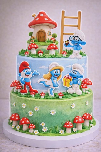 Smurfs cake topper - smurfs,