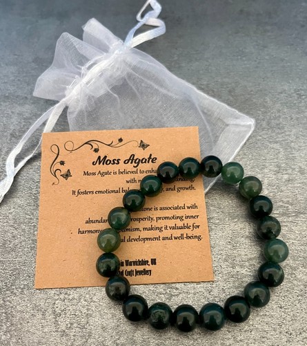 Moss agate bracelet - moss,