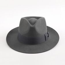 100% Wool Felt Fedora Trilby Hand Made Wider Brim Gents Hat