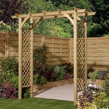 Rowlinson Broadway Garden Arch with Lattice Pressure Treated