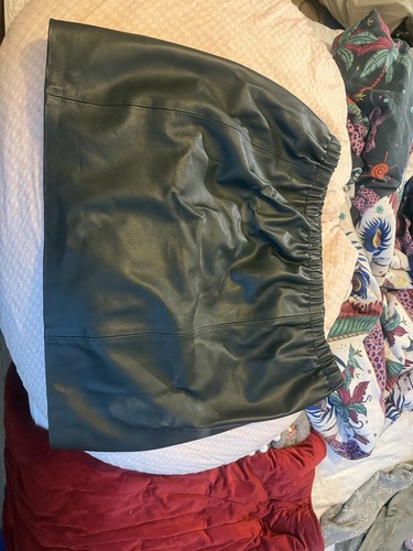 Custom leather mini skirt - , navy
