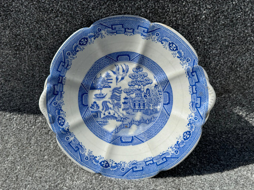 Vintage willow pattern - vintage, blue