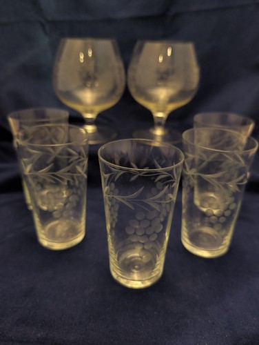 Etched glasses set - etched,
