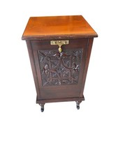 Antique Late 19th Century Victorian Mahogany Carved Coal Purdonium Table Box