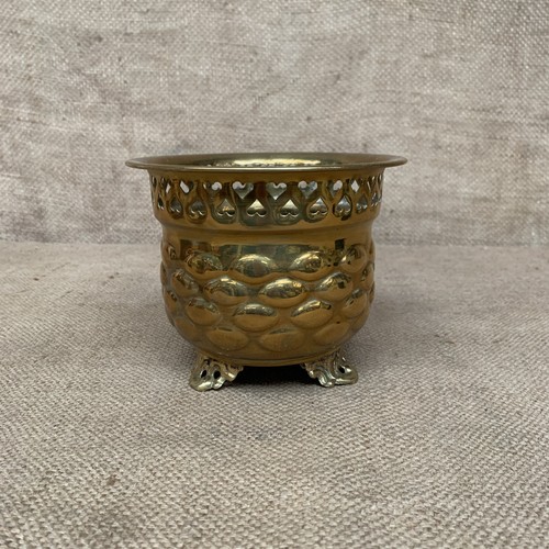 Vintage ornate brass planter - brass,