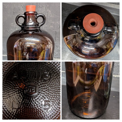 Vintage brown glass demijohn