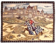 24" x 18" MEDIEVAL CARCASSONNE GENUINE CERTIFIED BELGIAN TAPESTRY WALL HANGING