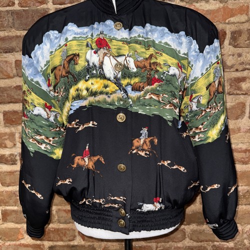 Vintage silk fox hunt - silk,