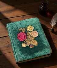 Antique Victorian velvet photo Album From 1880s In Great Condition