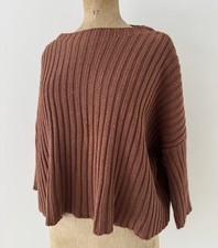 New Babaa organic cotton Tonka Bean jumper knitted pullover sweater Toast top 