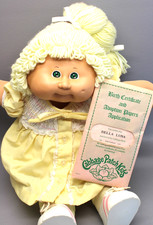 Vintage COLECO CABBAGE PATCH Lemon Hair Birth Certificate Tag Excellent  HM8