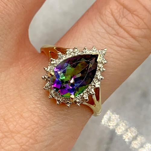 Gold mystic topaz ring - gold,
