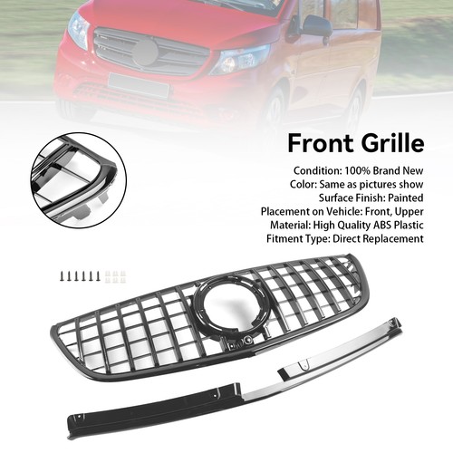 Black front grille - black, fit