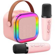 Kids Mini Karaoke Machine, Portable Karaoke Speaker With 2 Wireless Microphones