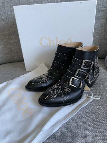 Chloe black leather - black, silver