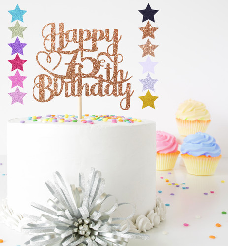 Glitter happy birthday cake - glitter,