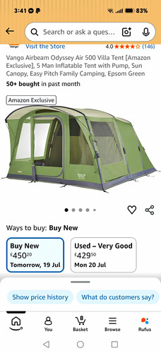 Vango airbeam odyssey air 500 - airbeam,