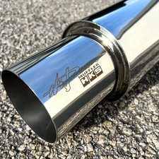 HKS Style JDM 4.0" Tip Stainless Steel Exhaust Back Box 2.5" In Universal