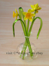 GORGEOUS DAFFODILS SCULPTURE Flowers In Vase GIFT GRASSES@GOLDEN YELLOW DAFFS
