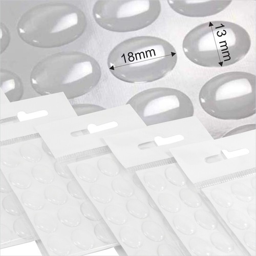 18x13mm oval clear - clear, domes