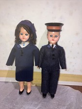 2 Vintage Salvation Army dolls, 19cm tall Male & Female