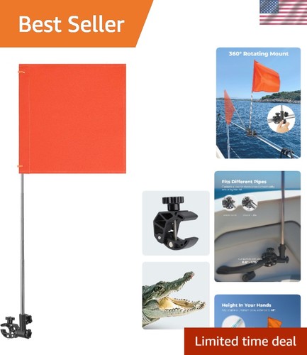 Orange boat flag - boat, with