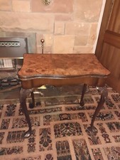 Burr Walnut Antique Card . Game Table 
