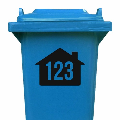 Wheelie bin number stickers - number,